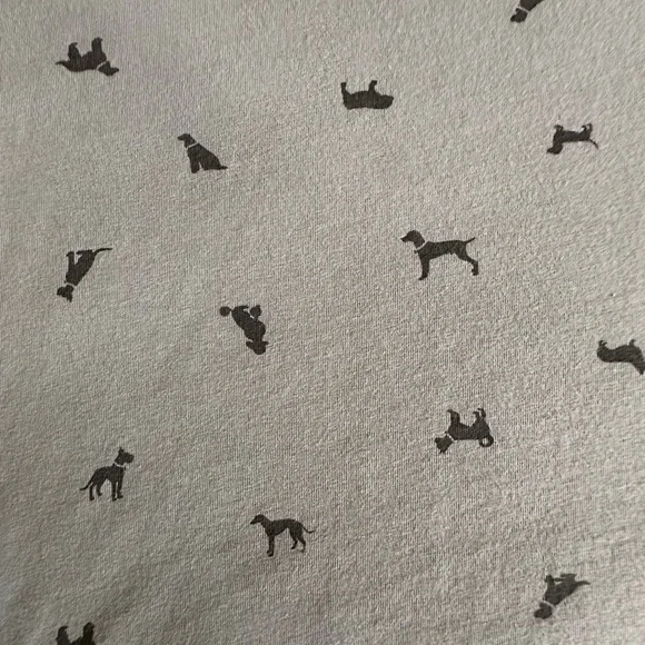 Life Is Good Light Gray V-Neck Shirt Dog Prints - Picture 4 of 11